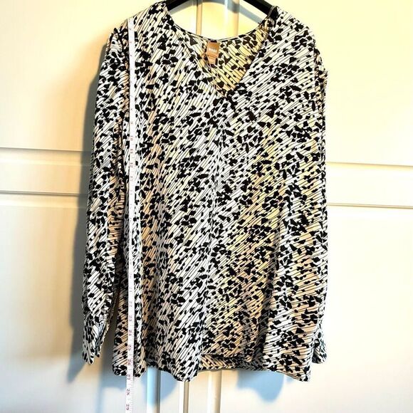 NWT BOSS Baluta confetti print silk popover blouse Size 6 - Picture 11 of 15